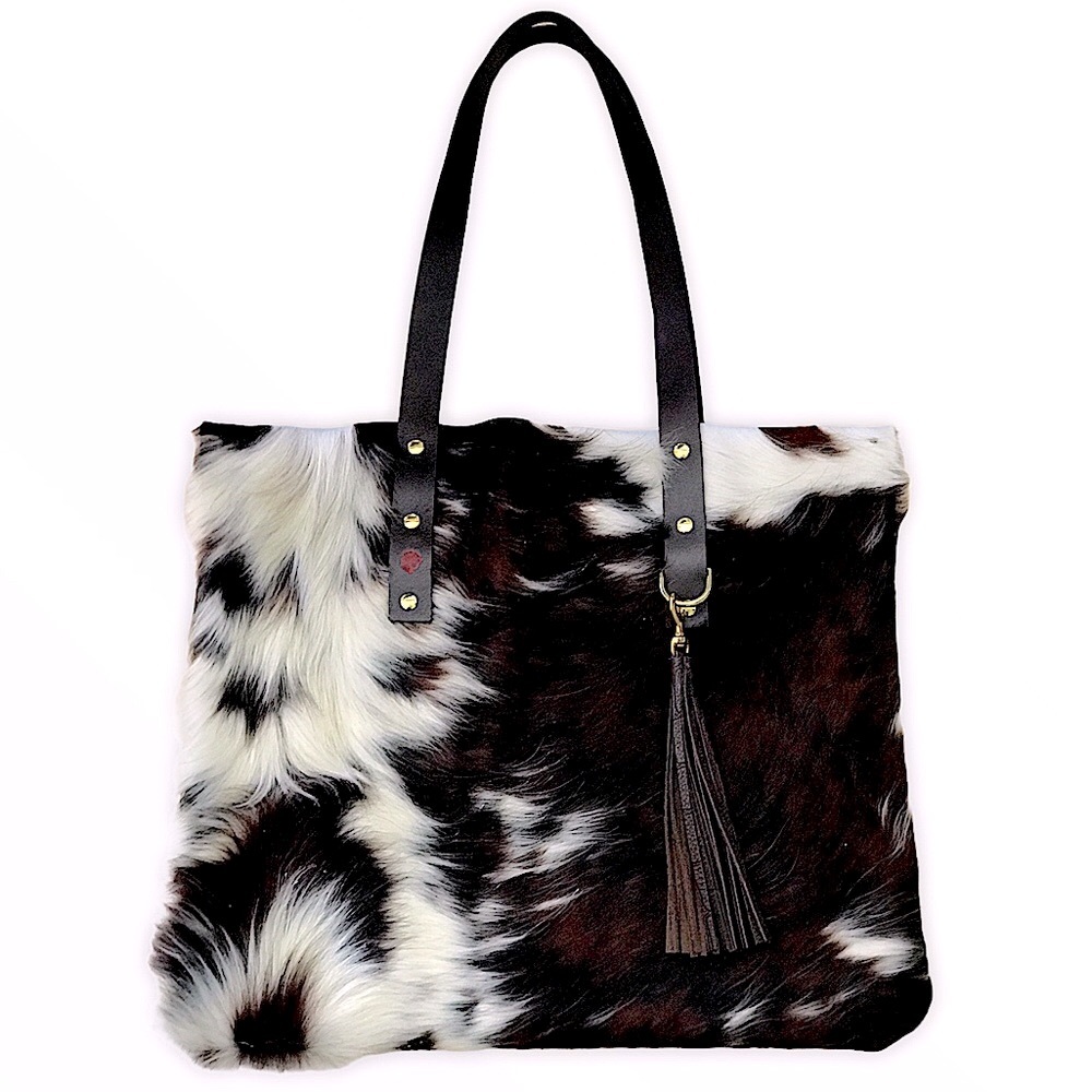 New Leather hair on hide Fabulous Leather Cowhide Tote Bag 👜 - Picture 14 of 15